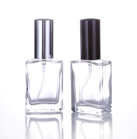 30ml 50ml 100ml Empty Glass Perfume Bottle Square Transparent Spray Glass Bottle