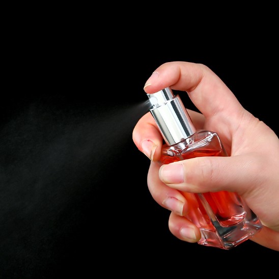 30ml 50ml 100ml Empty Glass Perfume Bottle Square Transparent Spray Glass Bottle