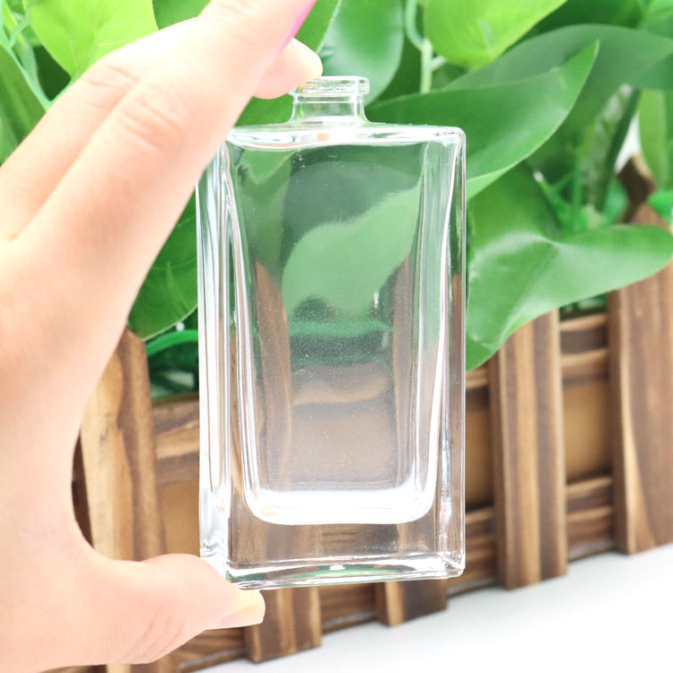 30ml 50ml 100ml Flint Luxury Square Glass Perfume bottle with Spray Applicator Portable Cologne Atomizer (Transparen and Black)