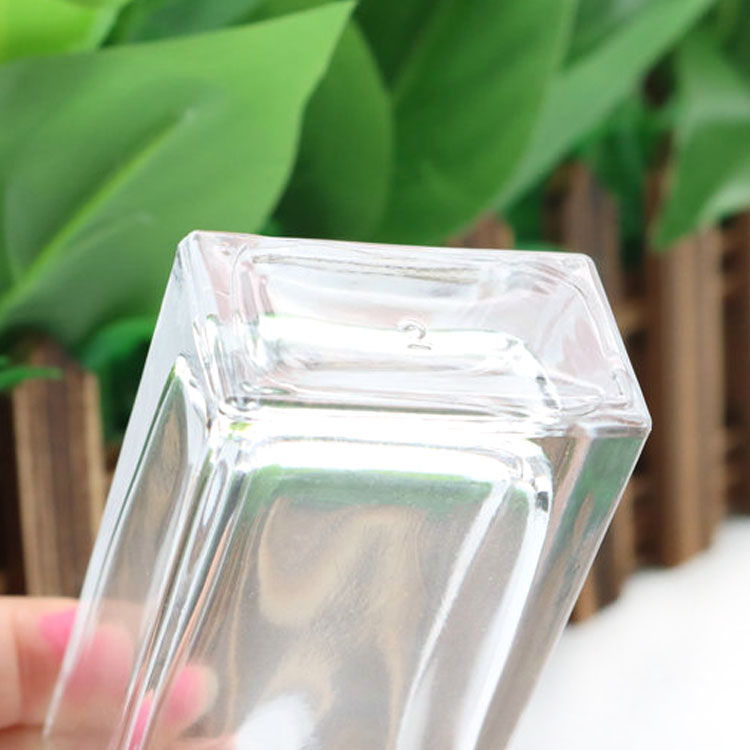 30ml 50ml 100ml Flint Luxury Square Glass Perfume bottle with Spray Applicator Portable Cologne Atomizer (Transparen and Black)