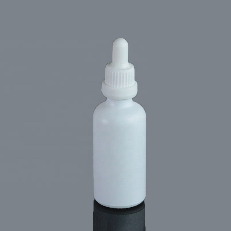 30ml 50ml 100ml Frost white attar oil glass dropper bottle with tamper evident cap (GRW04)