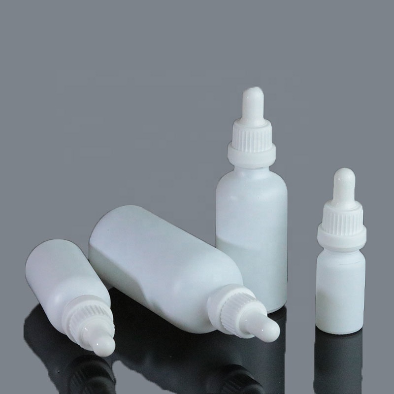 30ml 50ml 100ml Frost white attar oil glass dropper bottle with tamper evident cap (GRW04)