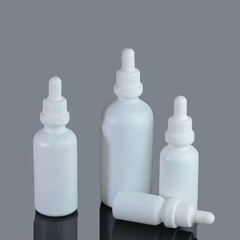 30ml 50ml 100ml Frost white attar oil glass dropper bottle with tamper evident cap (GRW04)