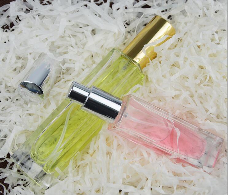 30ml/50ml/100ml High-grade transparent square glass perfume bottle fine mist spray empty cosmetics bottle
