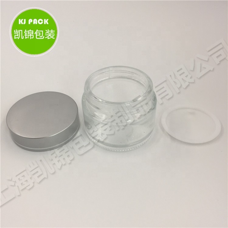 30ml 50ml 100ml Hot selling custom logo gold clear cosmetic cream glass jar container in stock