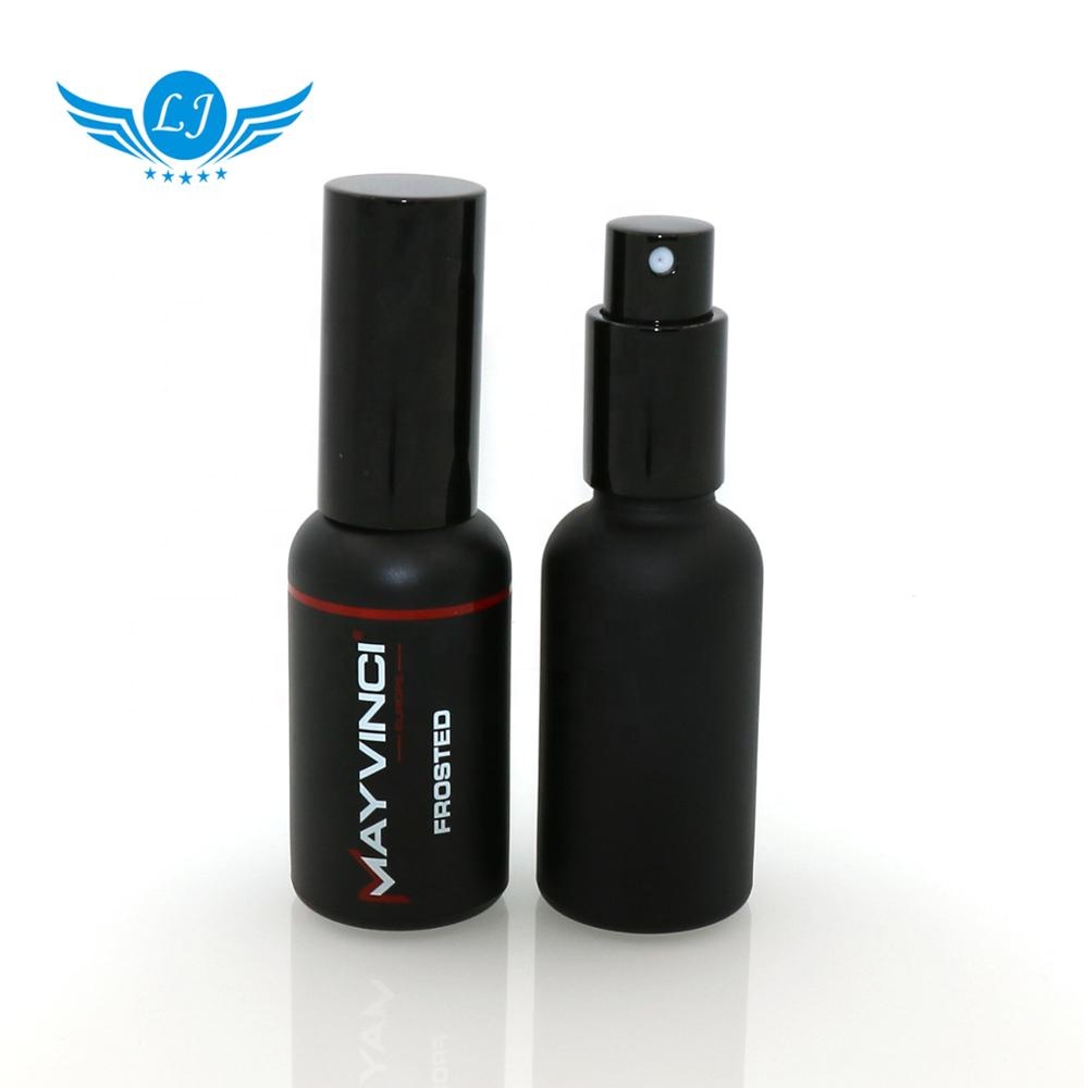 30ml 50ml 100ml Perfume Essential Oil Spray Matte Black Glass Bottle with Pump
