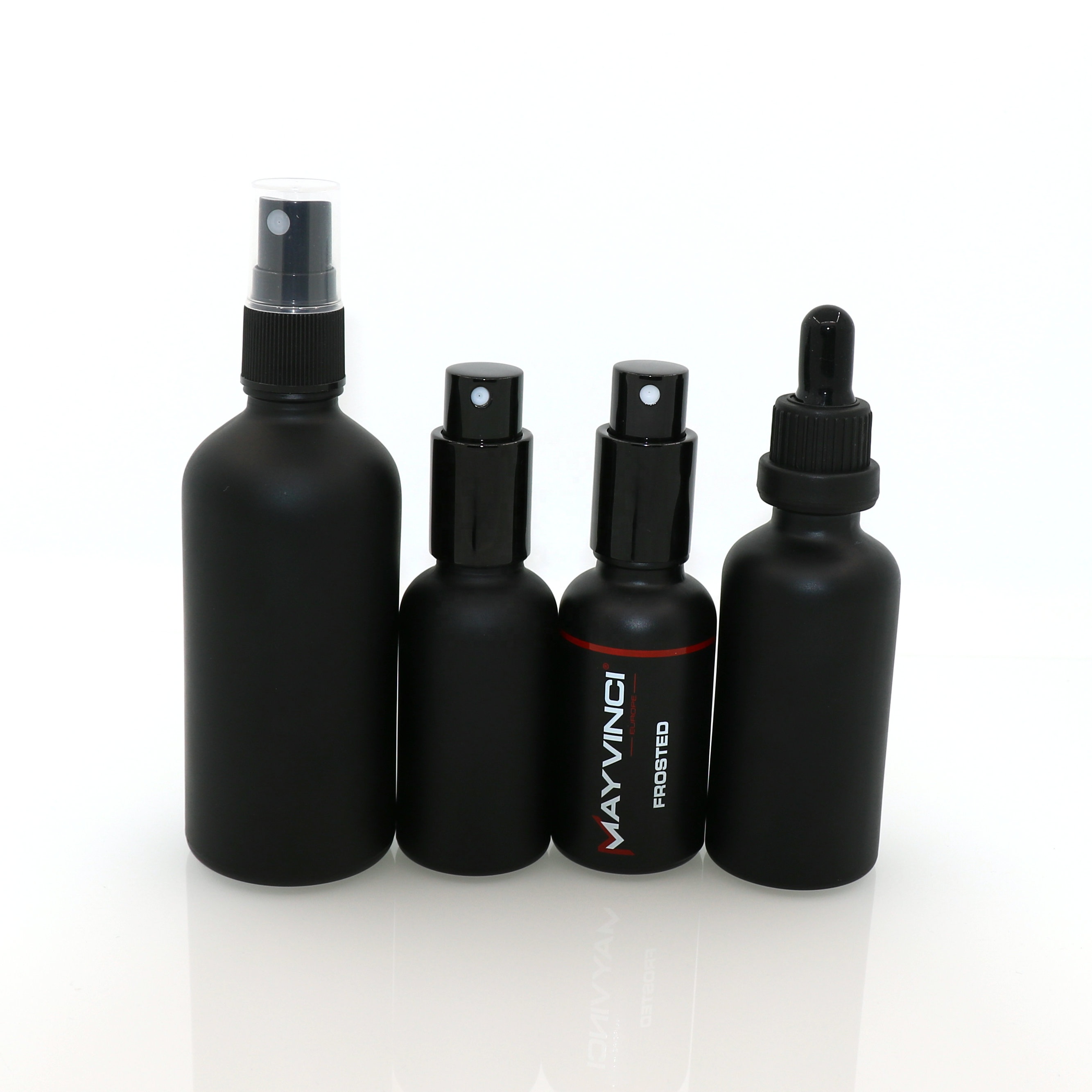 30ml 50ml 100ml Perfume Essential Oil Spray Matte Black Glass Bottle with Pump