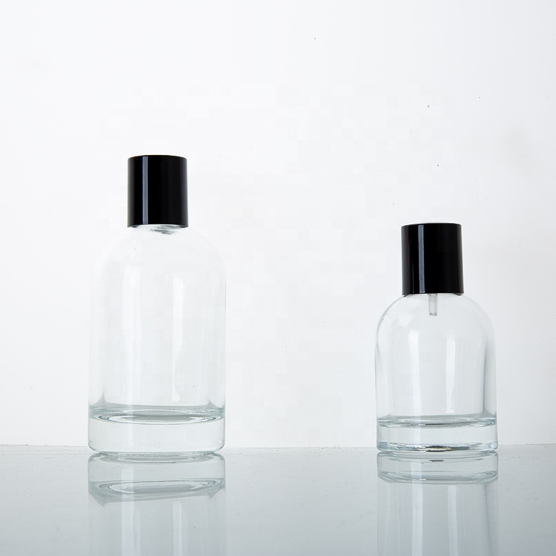 30ml / 50ml / 100ml Round Glass Empty Perfume Bottle Black Cap Cylinder Bottle Perfume