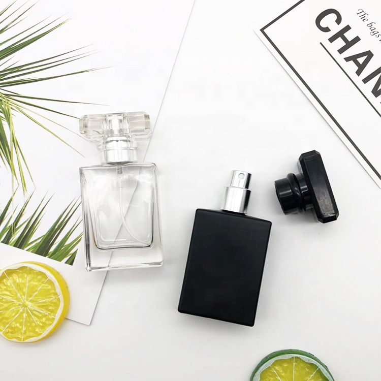 30ml 50ml 100ml Small Empty Bulk Crimp Premium Perfume Atomizer Black Clear Glass Bottle