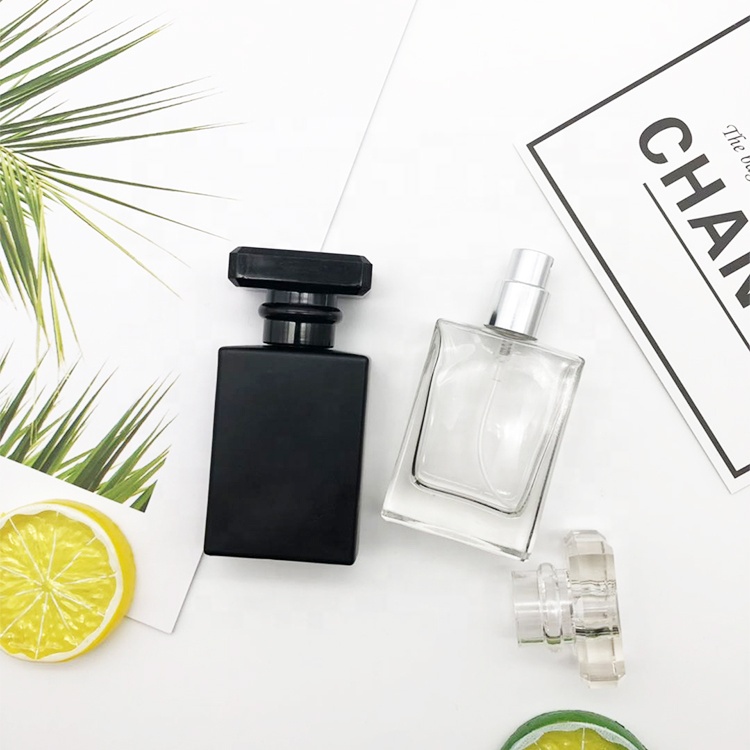 30ml 50ml 100ml Small Empty Bulk Crimp Premium Perfume Atomizer Black Clear Glass Bottle