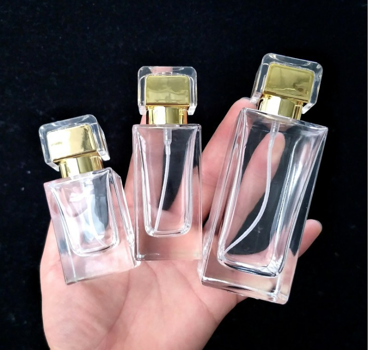 30ml 50ml 100ml Square Spray Glass Perfume Empty Bottle with sprayer pump