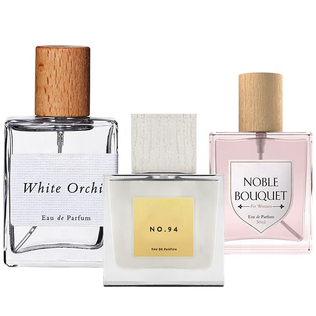 30ml 50ml 100ml Wholesale Luxury Custom Refillable Crystal Spray Empty Glass Perfume Bottles with Wooden Cap