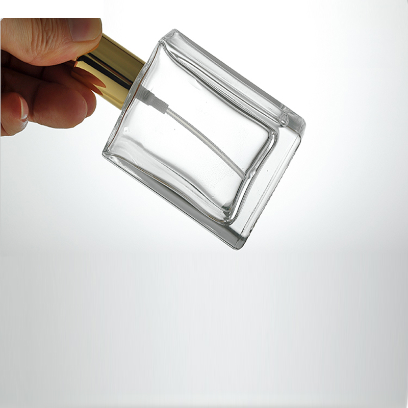 30ml 50ml 100ml clear rectangular perfume glass spray bottle