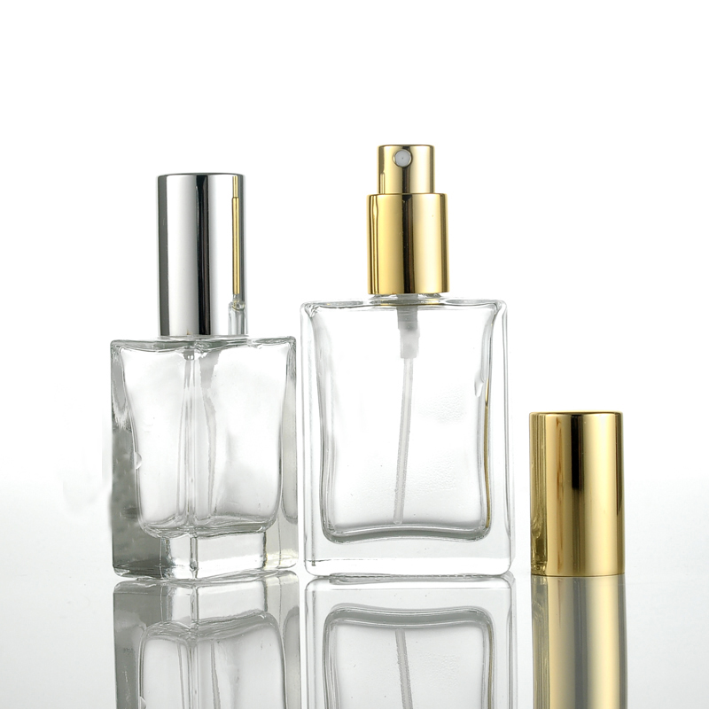 30ml 50ml 100ml clear rectangular perfume glass spray bottle