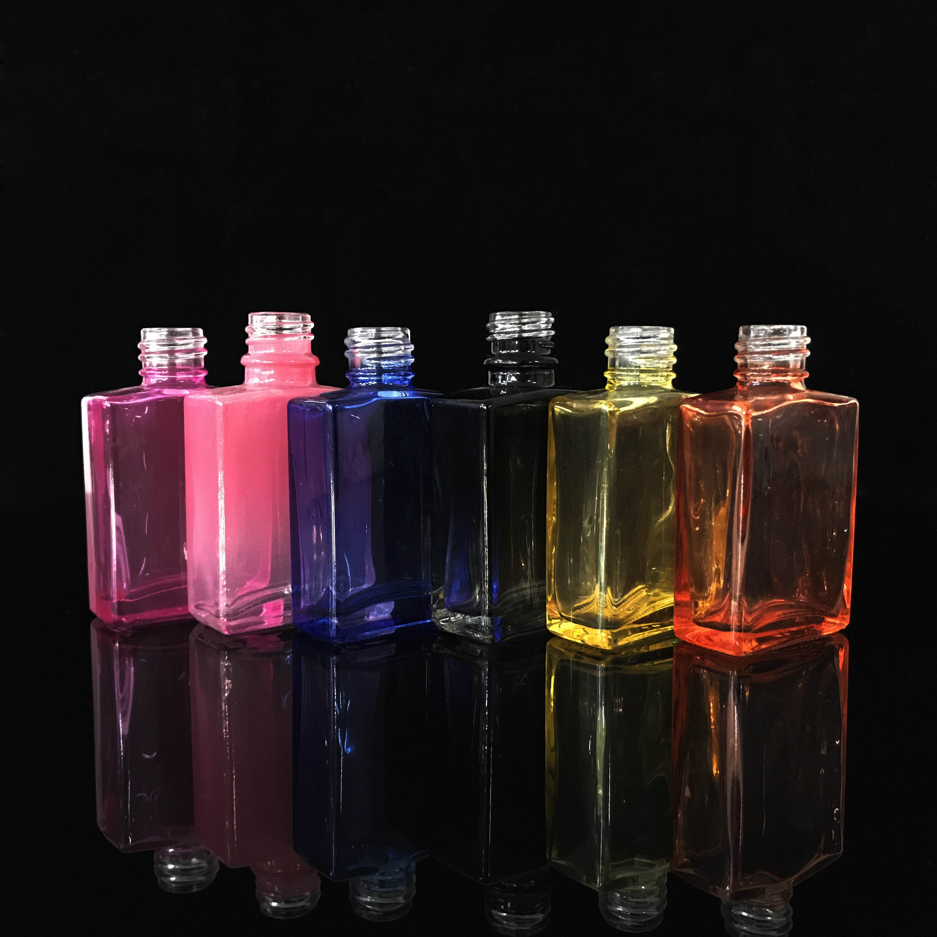 30ml 50ml 100ml clear red yellow blue pink froest rectangle luxury glass perfume bottle with spray pump