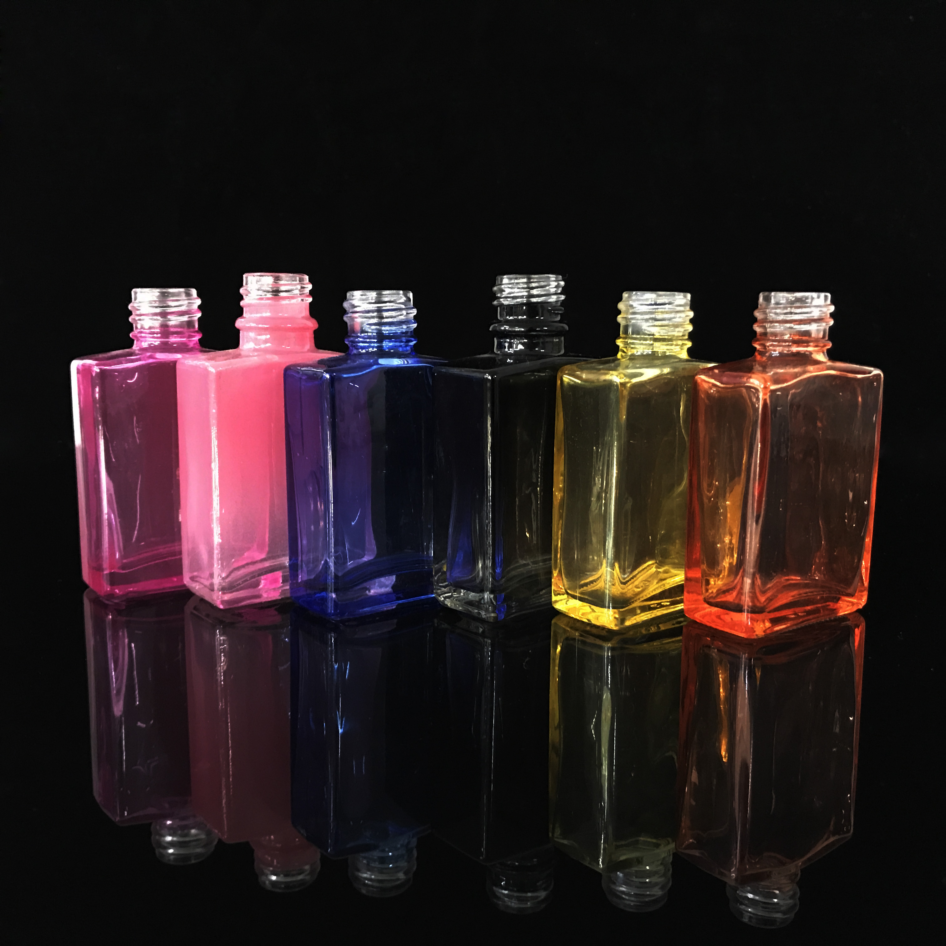 30ml 50ml 100ml clear red yellow blue pink froest rectangle luxury glass perfume bottle with spray pump