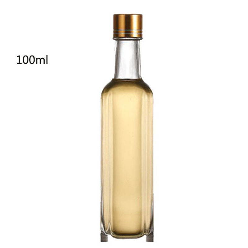 30ml 50ml 100ml clear square round marasca olive oil glass bottle with lid
