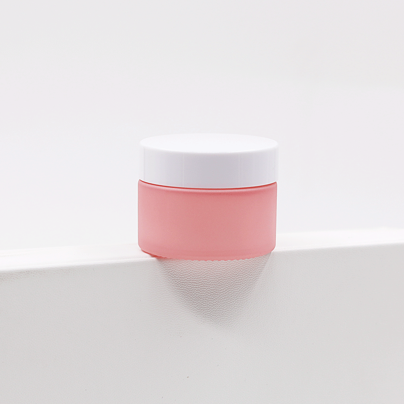 30ml 50ml 100ml cosmetic matte pink glass cream jar