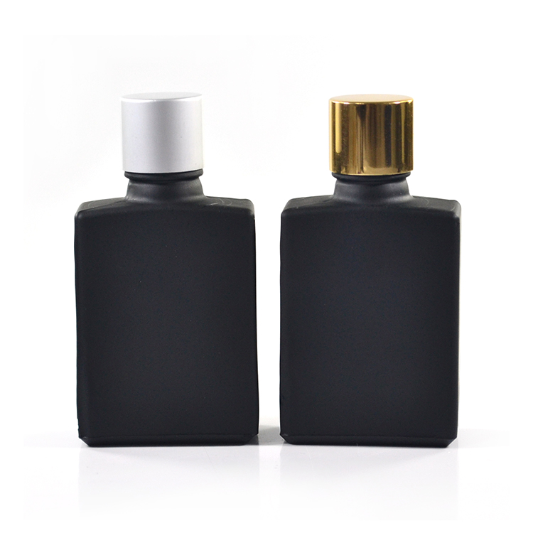 30ml 50ml 100ml cosmetic packaging matte black rectangular glass dropper bottle