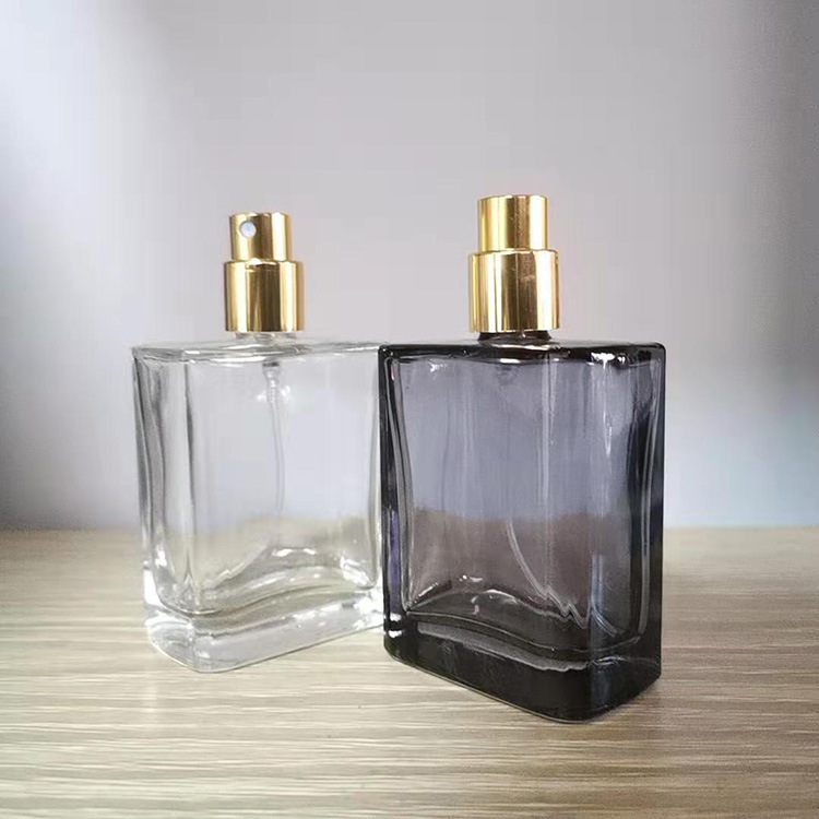 30ml 50ml 100ml envases cosmeticos Elegant black clear Rectangle Shape Empty Glass Perfume Bottle 30ml 50ml 100ml