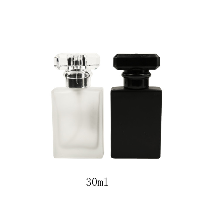 30ml 50ml 100ml flat rectangle glass bottle perfume long and thin crimp neck spray bottle fancy essential oil glass bottle