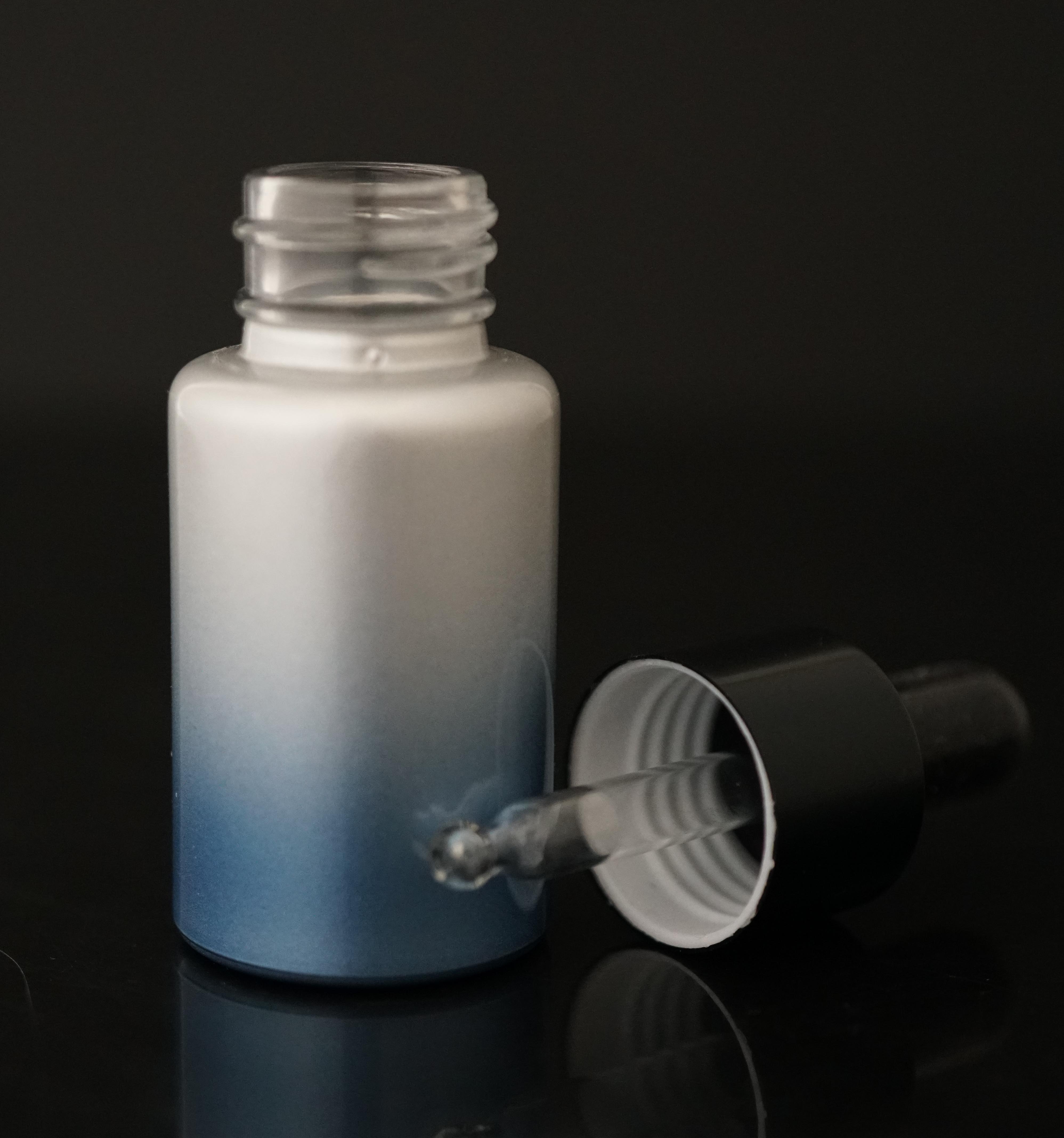 30ml 50ml 100ml foundation pump and mist sprayer toner and dropper essential oil glass bottle