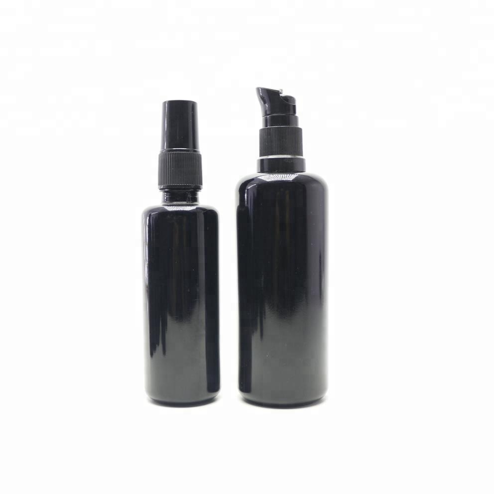 30ml 50ml 100ml lotion dark violet glass bottles with pump DV-09S
