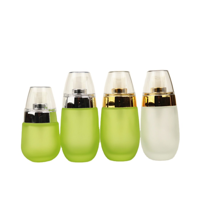 30ml 50ml 100ml luxury golden or silver drop-water type cover continuous mist bottle airless mist spray bottle glass lotion bott