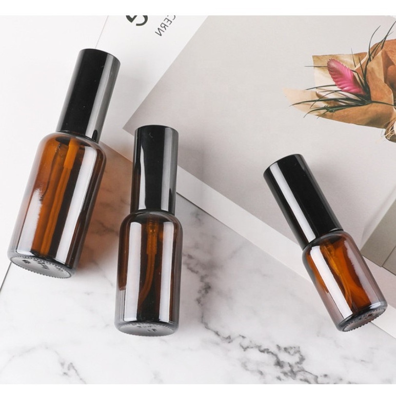 30ml 50ml 100ml skincare serum oil packaging matte black frosted glass dropper bottle with gold cap