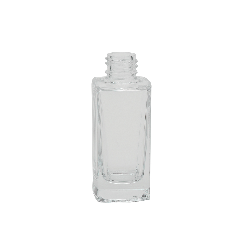 30ml 50ml 100ml square shape customized transparent glass cosmetic liquid foundation bottles