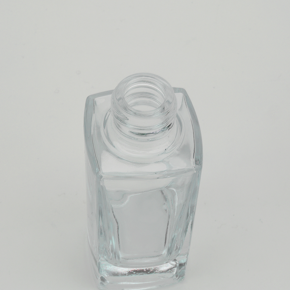 30ml 50ml 100ml square shape customized transparent glass cosmetic liquid foundation bottles