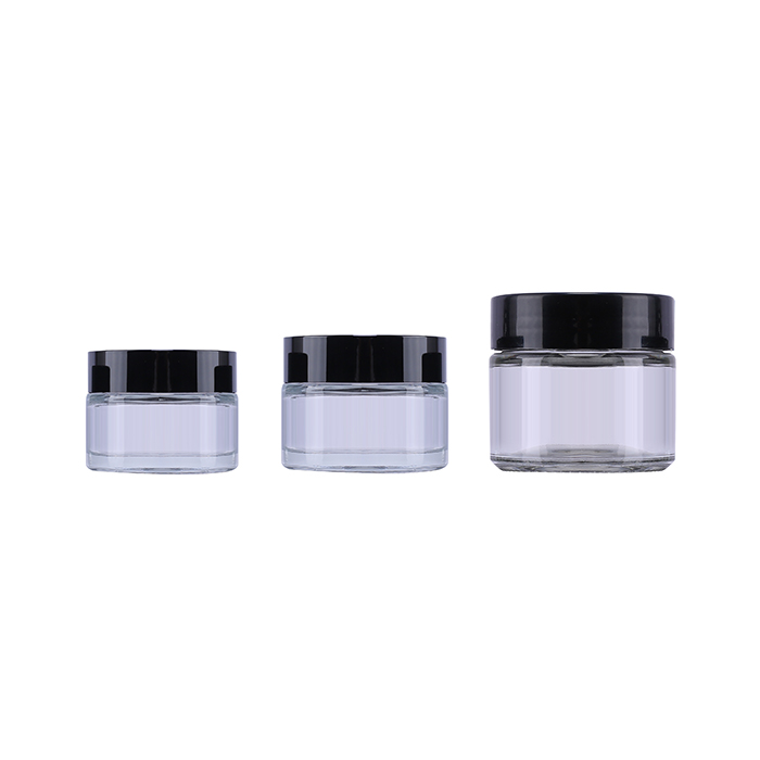 30ml 50ml 100ml thick wall transparent glass jar cosmetic glass jar with screw lid