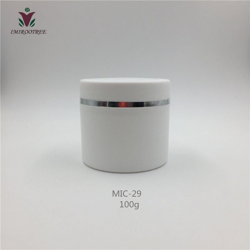 30ml 50ml 100ml white PP double wall straight base cosmetic jar