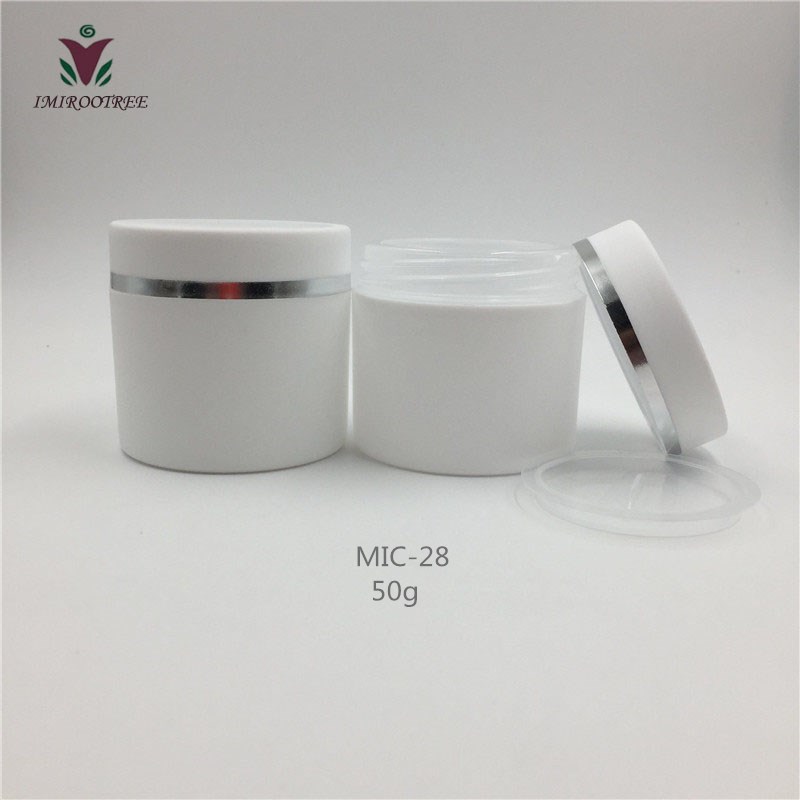 30ml 50ml 100ml white PP double wall straight base cosmetic jar