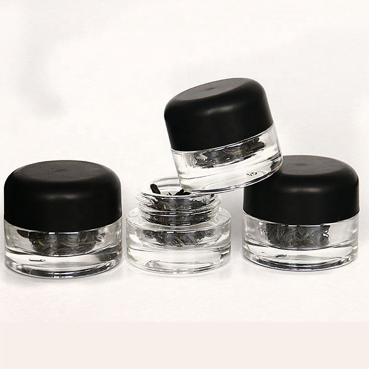 30ml 50ml 120ml Clear glass material cosmetic cream child proof jar with new design black lid