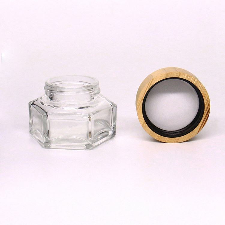30ml 50ml 30g 50g Empty  Clear Cosmetic Cream Glass Bottle and Jar Skin Care Product Set Packaging Small Makeup Containers With