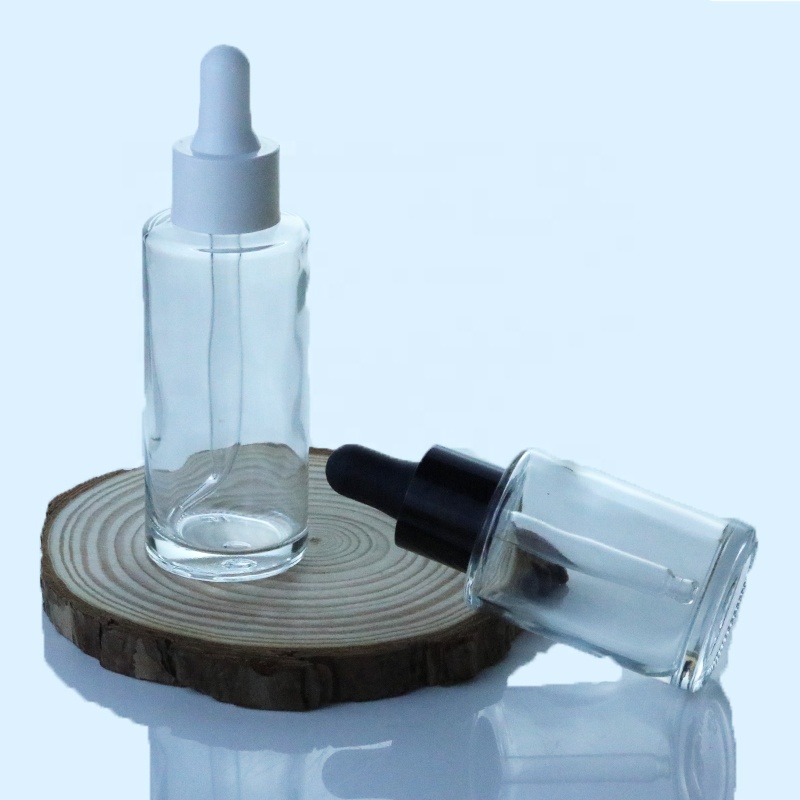 30ml 50ml 60ml 100ml Clear glass serum bottle transparent dropper bottle for packaging (EPG01)