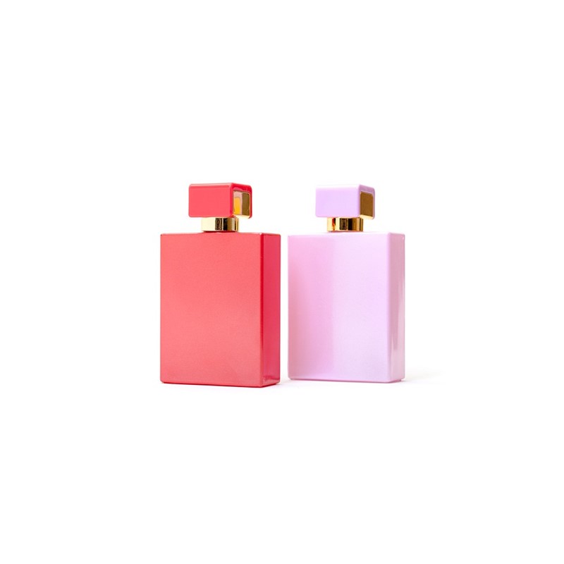 30ml /50ml /60ml/100ml /Square Rectangle Empty Clear black Perfume Glass Bottle with Square Metal Crimp Cap