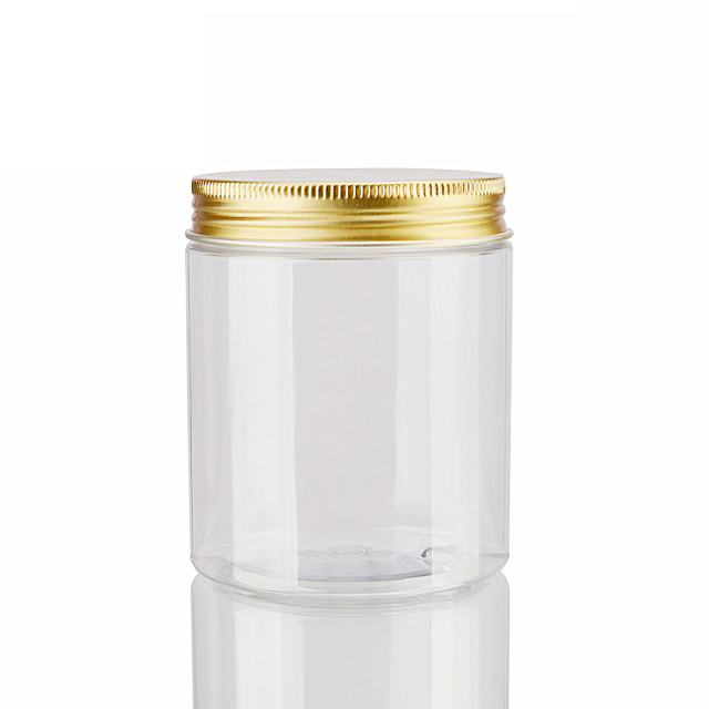 30ml 50ml 60ml 80ml 100ml 120ml 150ml 200ml 250ml 500ml clear plastic PET jar plastic jar with aluminium lid and transparent inn