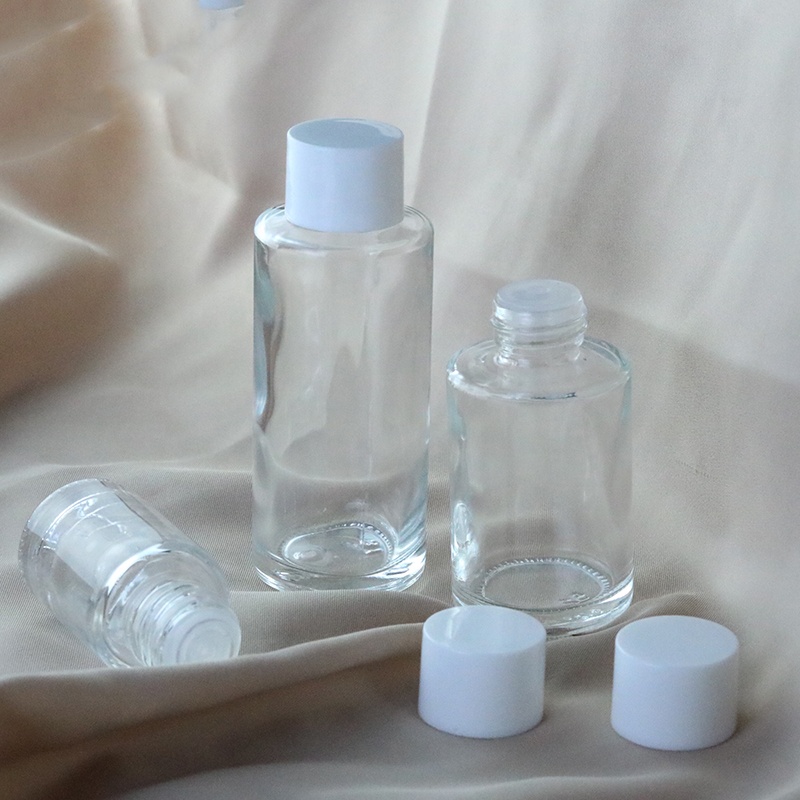 30ml 50ml 60ml 80ml 100ml 120ml Luxury frosted flat glass cosmetic pump bottle (EPG14-2)