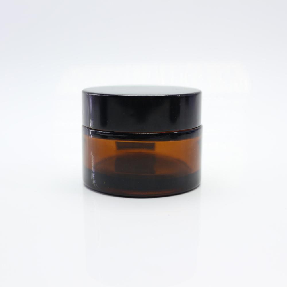 30ml 50ml 60ml 80ml 100ml 200ml 300ml 650ml amber glass cream jar with black lid GJ-29Z