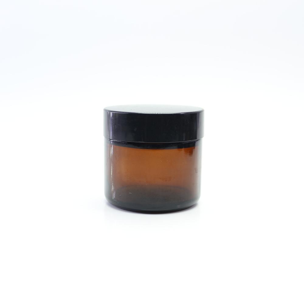 30ml 50ml 60ml 80ml 100ml 200ml 300ml 650ml amber glass cream jar with black lid GJ-29Z