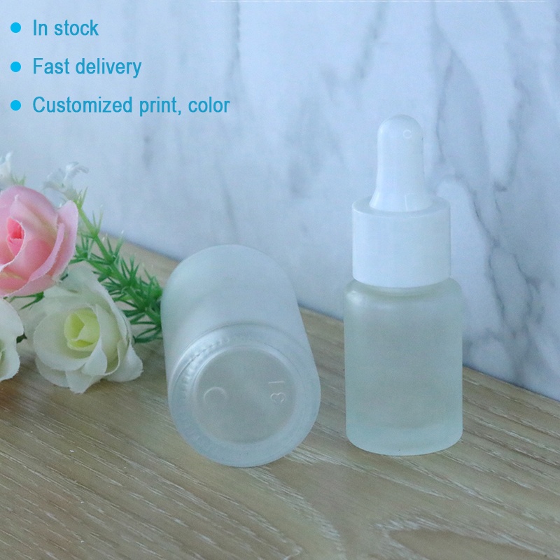 30ml 50ml 60ml 80ml 100ml Flat round fine frosted glass dropper bottle (EPG15)