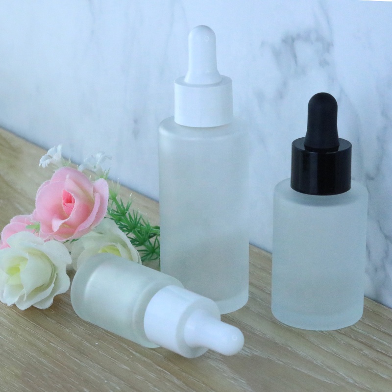 30ml 50ml 60ml 80ml 100ml Flat round fine frosted glass dropper bottle (EPG15)