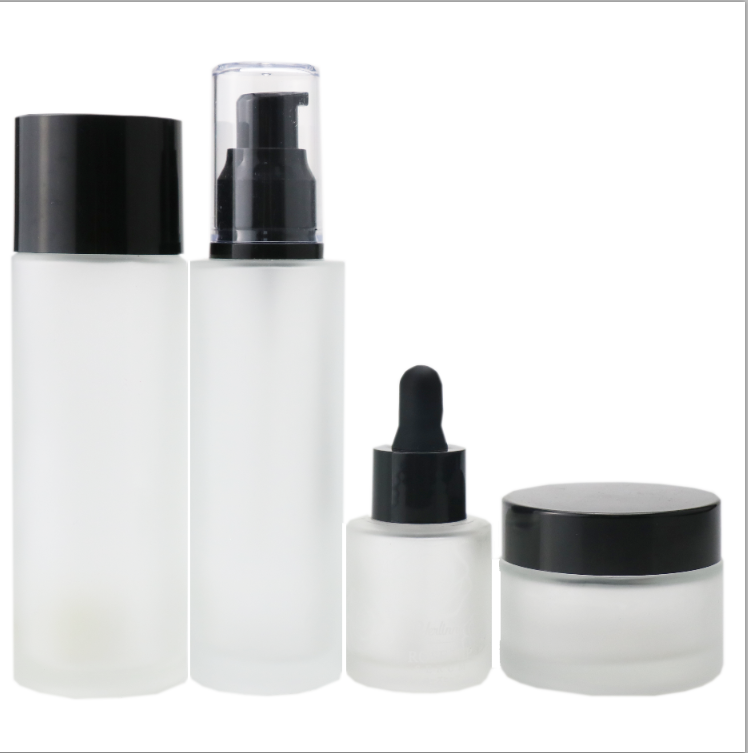 30ml 50ml 60ml 80ml cylindrical frosted glass pump bottle for lotion