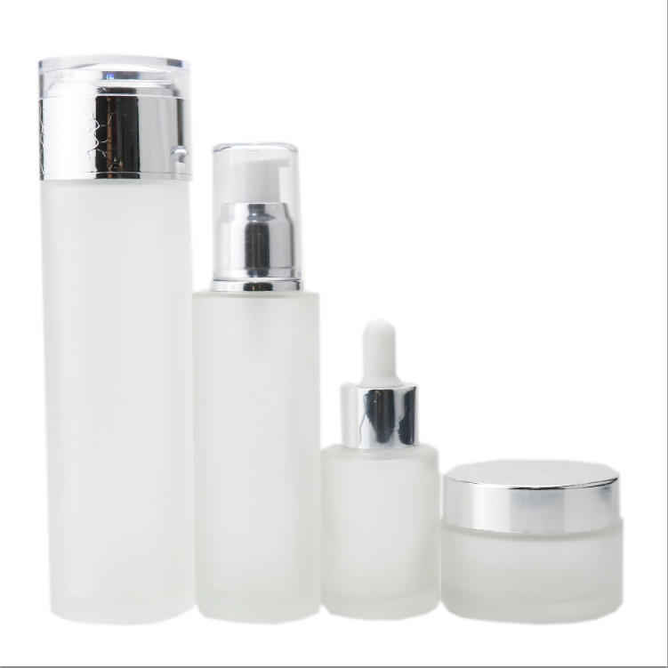 30ml 50ml 60ml 80ml cylindrical frosted glass pump bottle for lotion