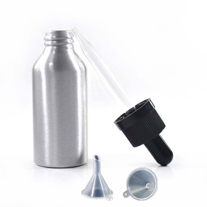 30ml 50ml 60ml primary color aluminum dropper bottle with childproof lid