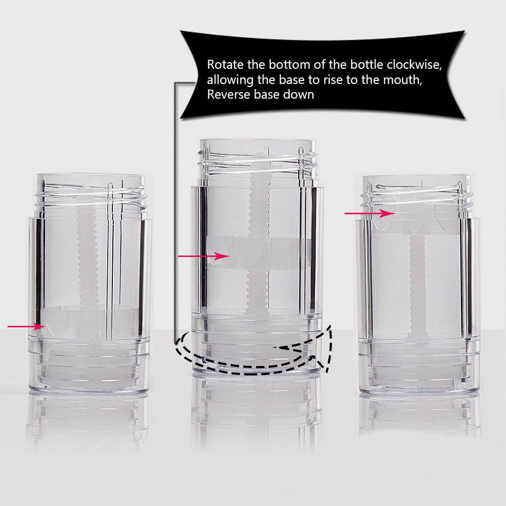 30ml 50ml 70ml PP AS winder bottle round deodorant stick container for antiperspirant