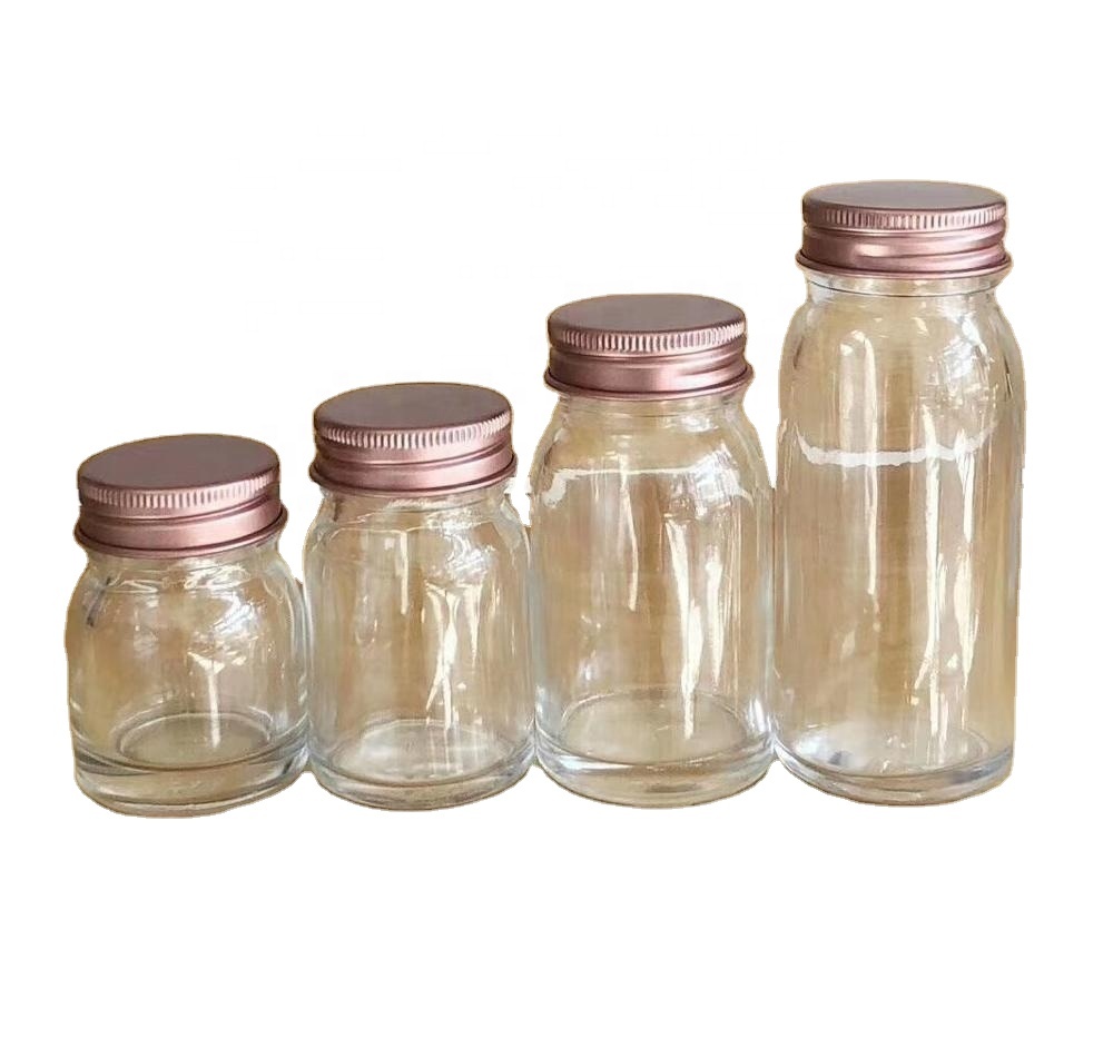30ml 50ml 75ml 100ml Round Food Bottle Bird's Nest Glass Bottle with Aluminum screw cap for health care