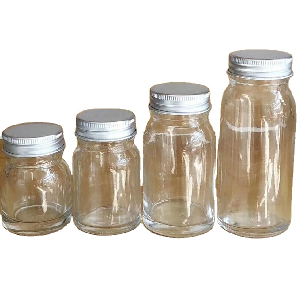 30ml 50ml 75ml 100ml Round Food Bottle Bird's Nest Glass Bottle with Aluminum screw cap for health care